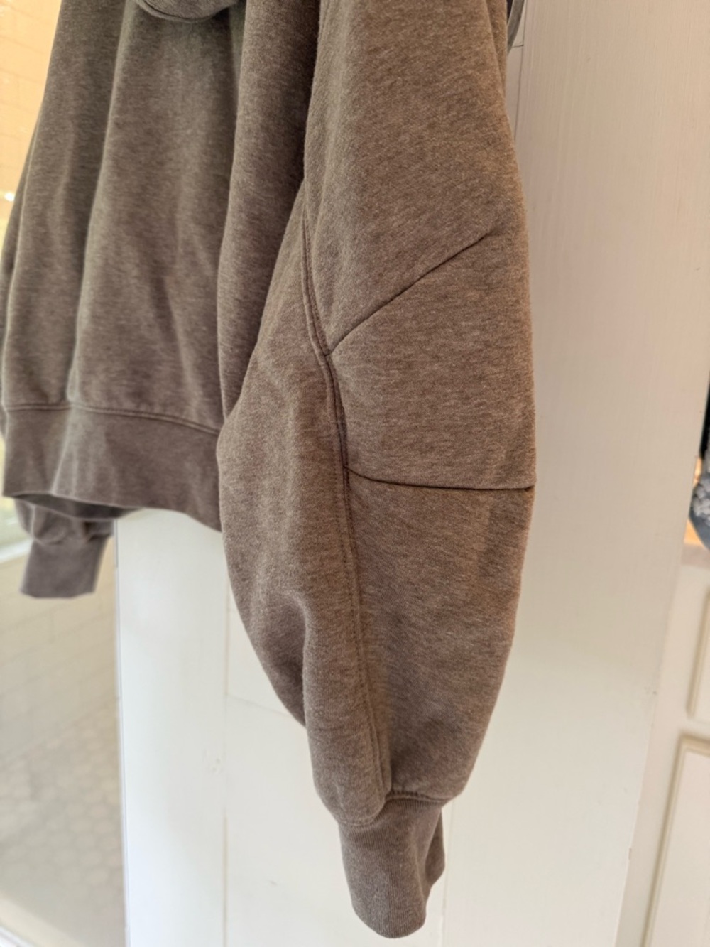 American Eagle Outfitters Taupe Zip-Up Hooded Sweatshirt - Picture 5 of 6